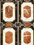 Waldorf wallpaper in ochre brown black white gold color - pattern number WP20357 - by Mind the Gap in the Wallpaper Collectables collection