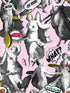 Watch Out wallpaper in pink color - pattern number WP20385 - by Mind the Gap in the Wallpaper Collectables collection