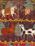 Carnaval wallpaper in red yellow taupe blue black color - pattern number WP20610 - by Mind the Gap in the Woodstock collection