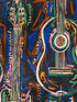 Harmony wallpaper in dark black blue green orange color - pattern number WP20614 - by Mind the Gap in the Woodstock collection