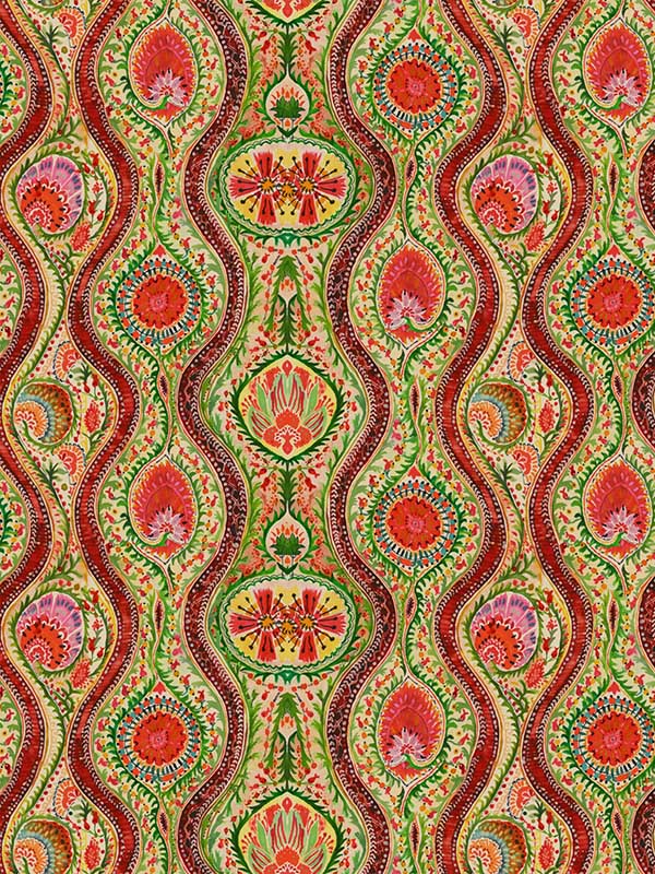 Hippie Paisley fabric in red green pink blue color - pattern number WP20616 - by Mind the Gap in the Woodstock collection