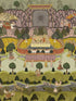 Peace And Music fabric in green yellow pink taupe color - pattern number WP20626 - by Mind the Gap in the Woodstock collection
