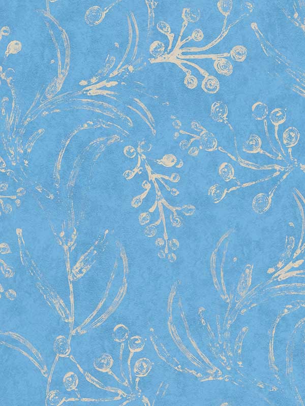 Wallflower wallpaper in sky color - pattern number WP20820 - by Mind the Gap in the Minnie Kemp X collection