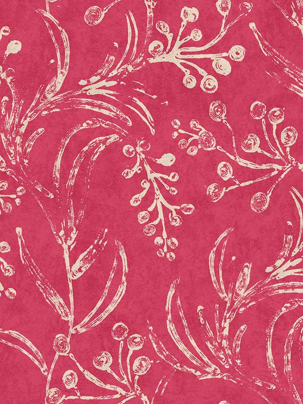 Wallflower wallpaper in raspberry color - pattern number WP20823 - by Mind the Gap in the Minnie Kemp X collection