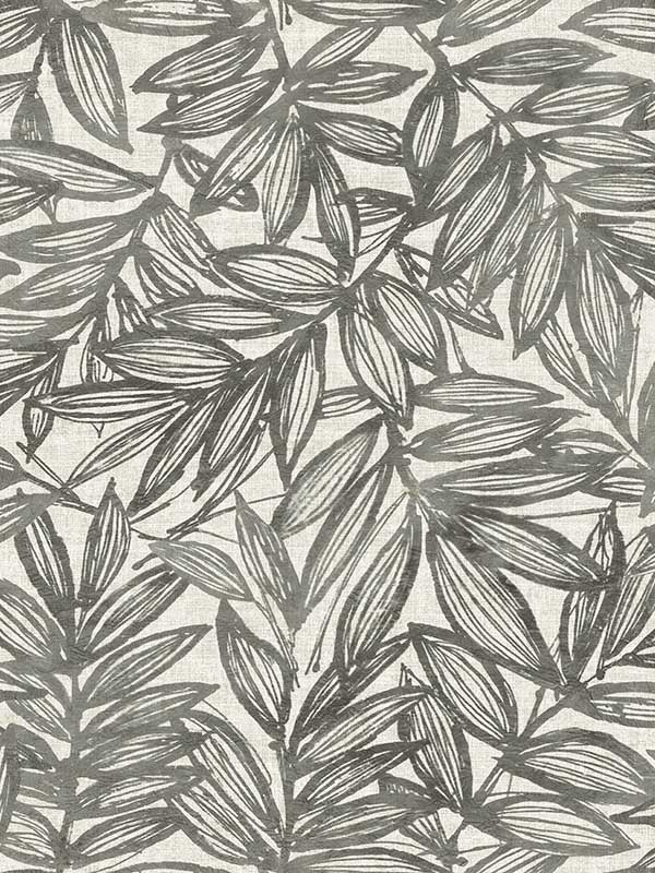 Rhythmic Leaf wallpaper in charcoal color - pattern number 4146-27229 - by A Street Prints in the Harmony collection