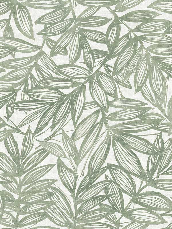 Rhythmic Leaf wallpaper in sage color - pattern number 4146-27231 - by A Street Prints in the Harmony collection