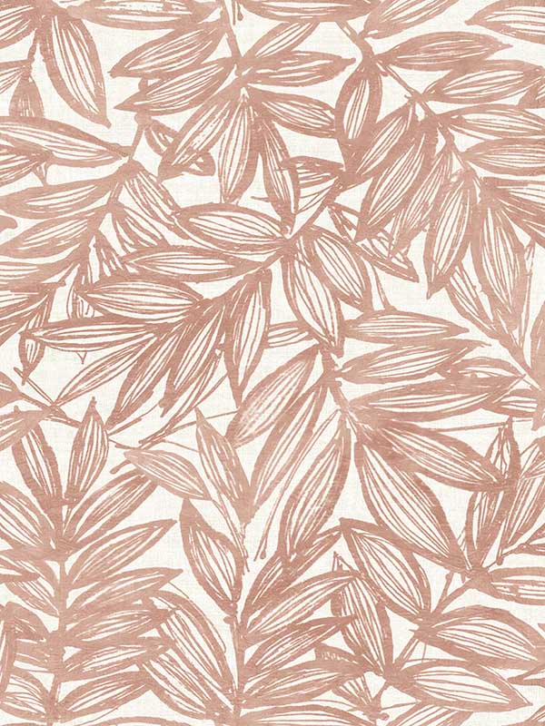 Rhythmic Leaf wallpaper in coral color - pattern number 4146-27232 - by A Street Prints in the Harmony collection