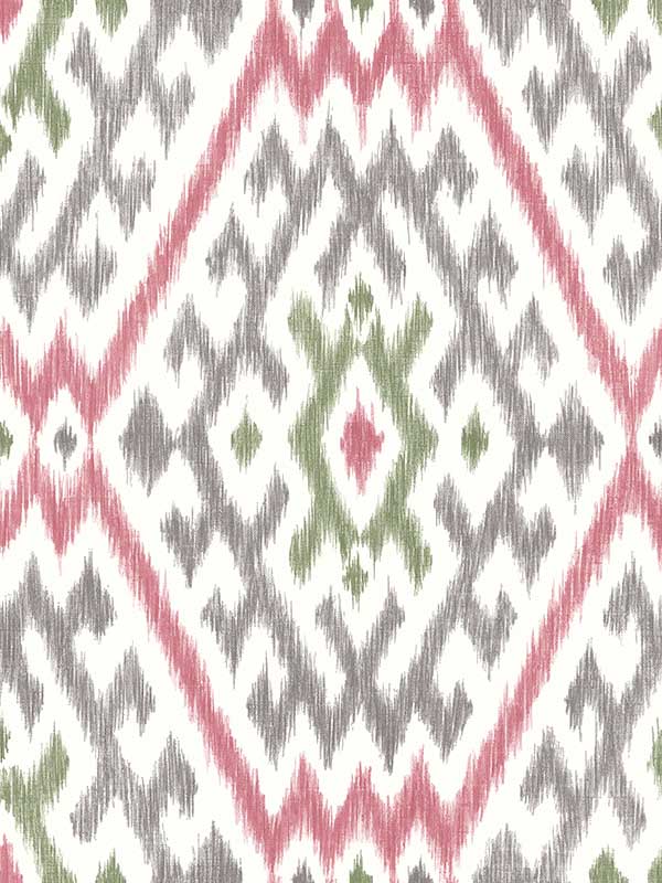 Solola Ikat wallpaper in fuchsia color - pattern number 4146-27237 - by A Street Prints in the Harmony collection