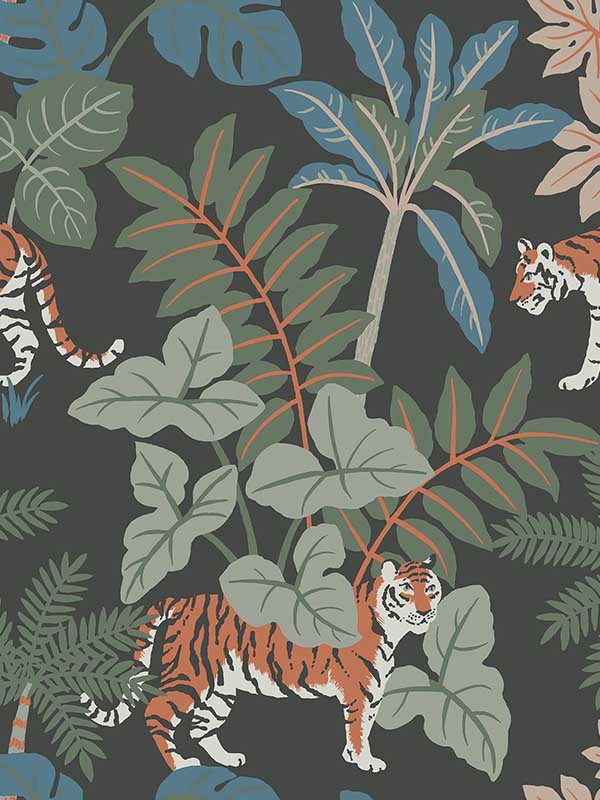 Caspian Jungle Prowl wallpaper in grey color - pattern number 4146-27250 - by A Street Prints in the Harmony collection
