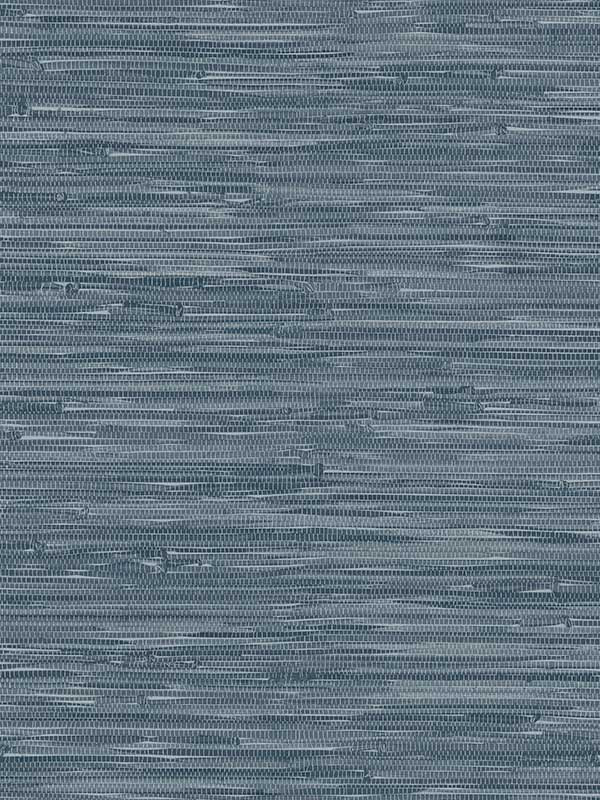 Exhale Woven Faux Grasscloth wallpaper in indigo color - pattern number 4146-27260 - by A Street Prints in the Harmony collection