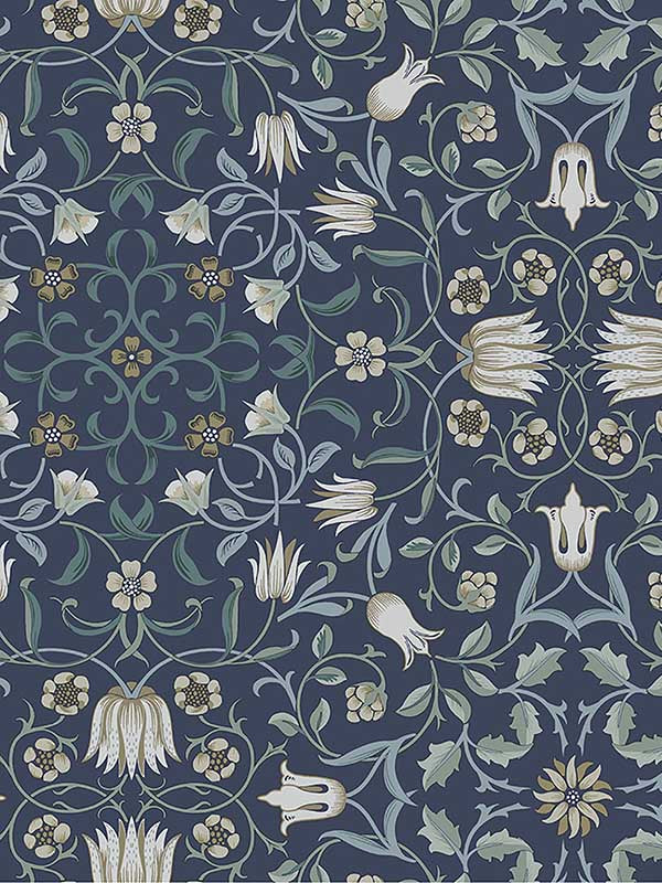 No 1 Holland Park Floral fabric in blue color - pattern number 4153-82009 - by A Street Prints in the Hidden Treasures Volume 1 collection