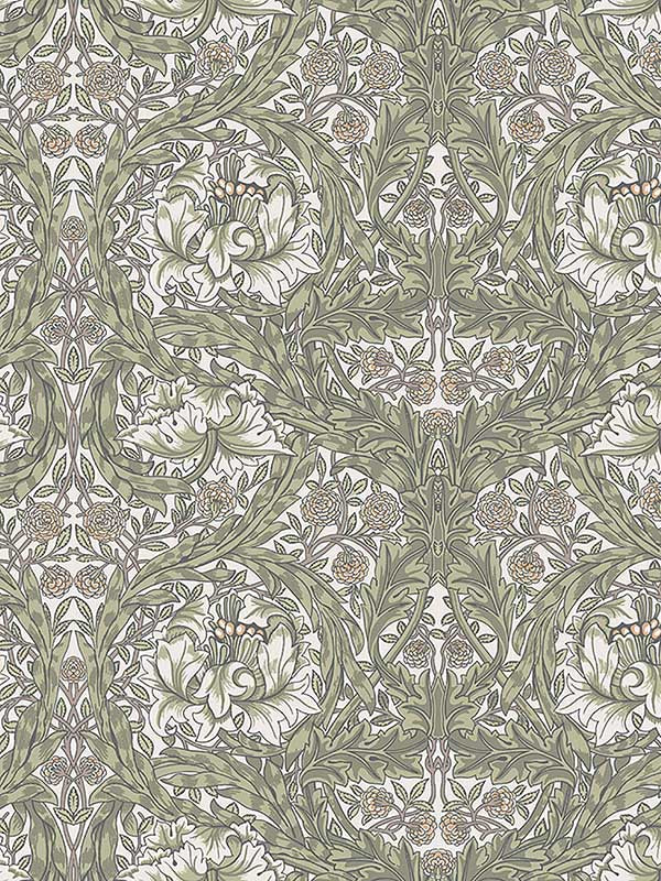 African Marigold Floral wallpaper in green color - pattern number 4153-82023 - by A Street Prints in the Hidden Treasures Volume 1 collection
