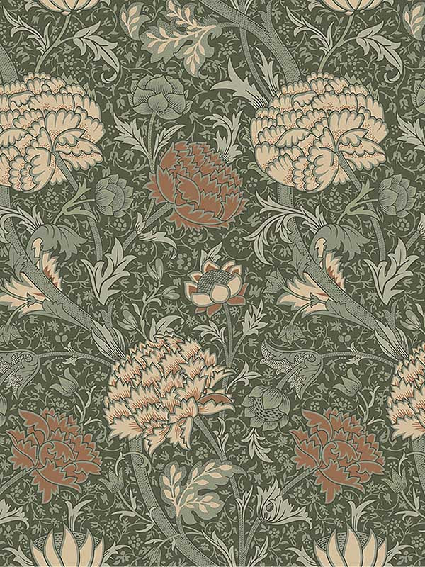 Cray Floral Trail fabric in sea green color - pattern number 4153-82035 - by A Street Prints in the Hidden Treasures Volume 1 collection