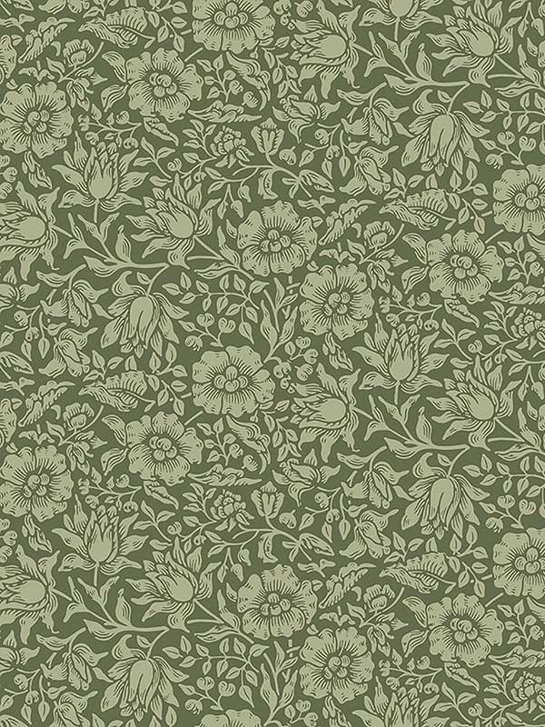 Mallow Floral Vine wallpaper in dark green color - pattern number 4153-82042 - by A Street Prints in the Hidden Treasures Volume 1 collection
