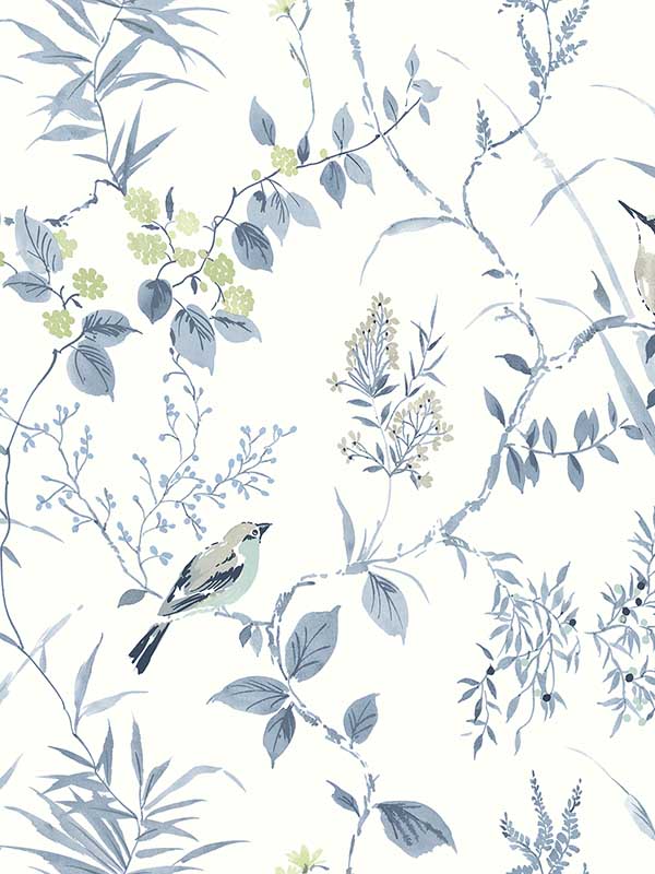 Imperial Garden Botanical fabric in blueberry color - pattern number 4134-26990 - by Chesapeake in the Wildflower collection