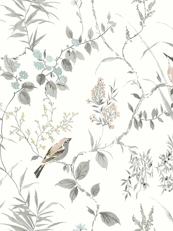 Imperial Garden Botanical fabric in neutral color - pattern number 4134-26991 - by Chesapeake in the Wildflower collection