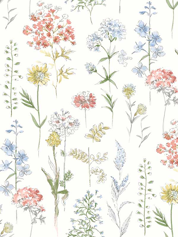 Bergamot Wildflower fabric in multicolor color - pattern number 4134-72500 - by Chesapeake in the Wildflower collection