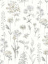 Bergamot Wildflower fabric in light grey color - pattern number 4134-72501 - by Chesapeake in the Wildflower collection