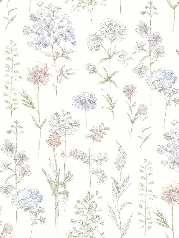 Bergamot Wildflower fabric in lavender color - pattern number 4134-72504 - by Chesapeake in the Wildflower collection