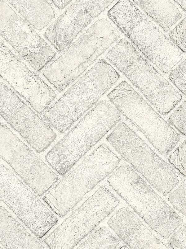 Canelle Brick Herring wallpaper in white color - pattern number 4134-72532 - by Chesapeake in the Wildflower collection