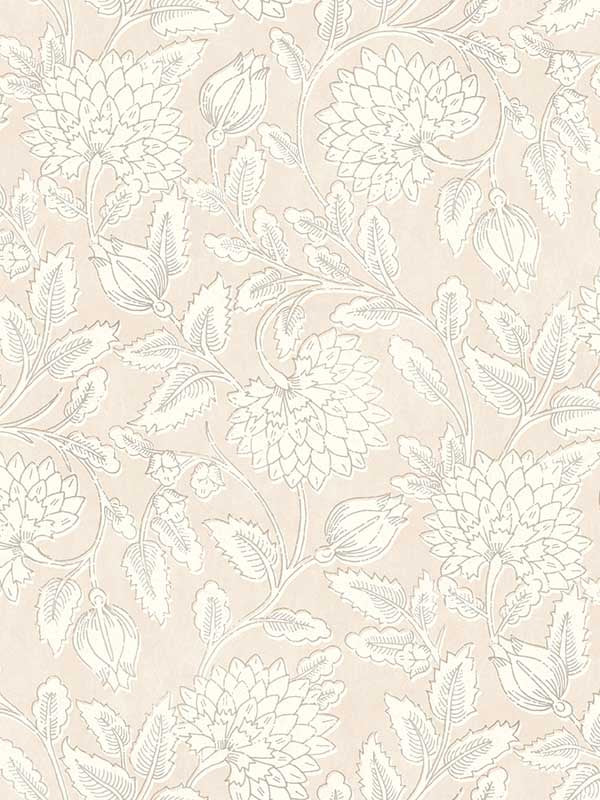 Vadouvan Jacobean Trail wallpaper in blush color - pattern number 4134-72538 - by Chesapeake in the Wildflower collection