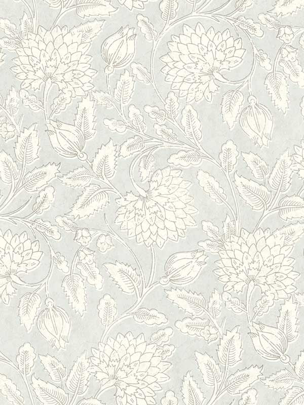 Vadouvan Jacobean Trail wallpaper in light blue color - pattern number 4134-72539 - by Chesapeake in the Wildflower collection