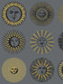 Soli fabric in midnight and soft gold color - pattern number 123/1004.CS.0 - by Cole and Son in the Fornasetti Senza Tempo II collection