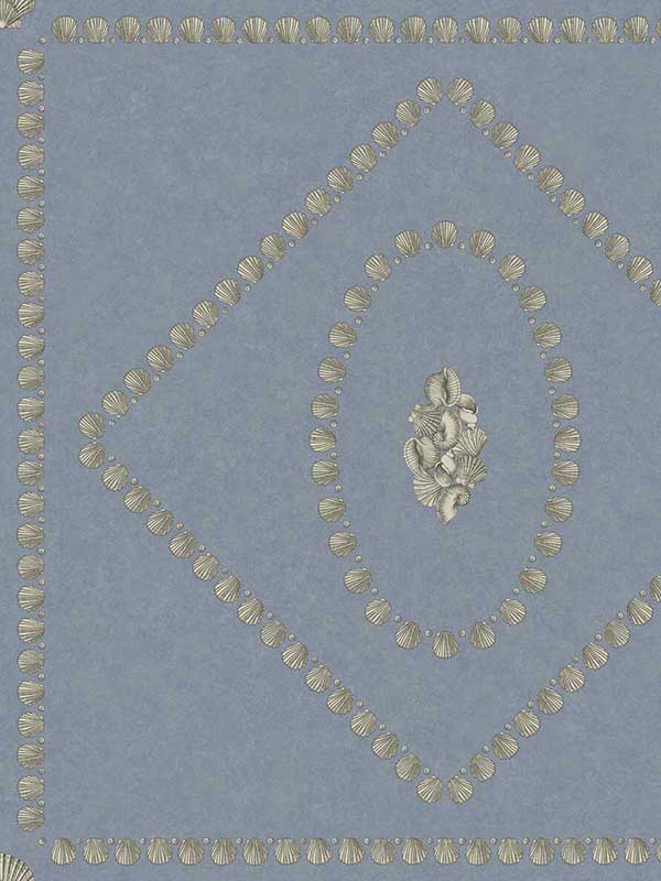Conchiglie wallpaper in denim color - pattern number 123/5022.CS.0 - by Cole and Son in the Fornasetti Senza Tempo II collection