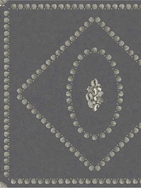 Conchiglie wallpaper in charcoal color - pattern number 123/5023.CS.0 - by Cole and Son in the Fornasetti Senza Tempo II collection