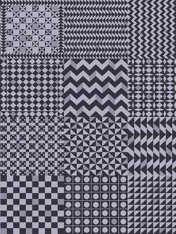 Geometrico wallpaper in magenta and ink color - pattern number 123/7033.CS.0 - by Cole and Son in the Fornasetti Senza Tempo II collection