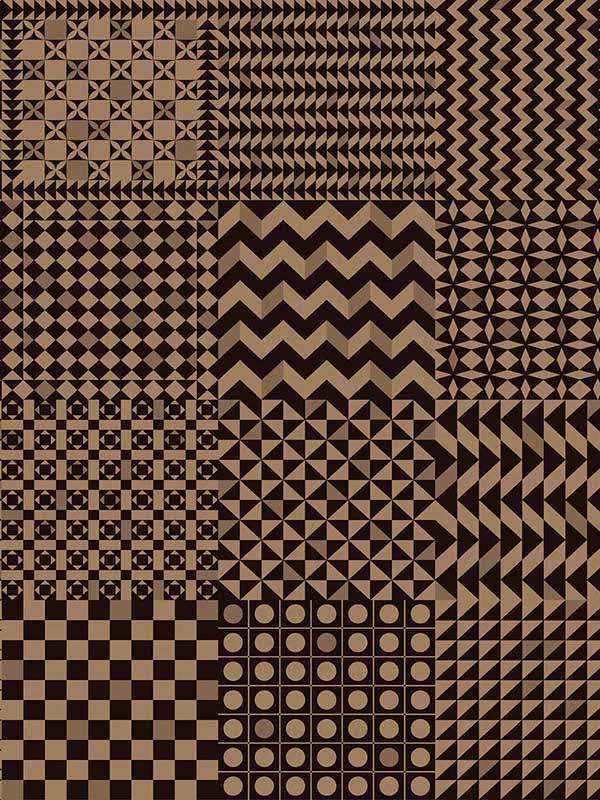 Geometrico wallpaper in black and gold color - pattern number 123/7036.CS.0 - by Cole and Son in the Fornasetti Senza Tempo II collection