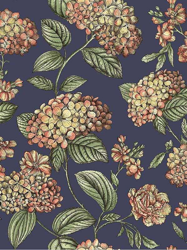 Ramo Di Ortensia wallpaper in coral color - pattern number 123/8040.CS.0 - by Cole and Son in the Fornasetti Senza Tempo II collection