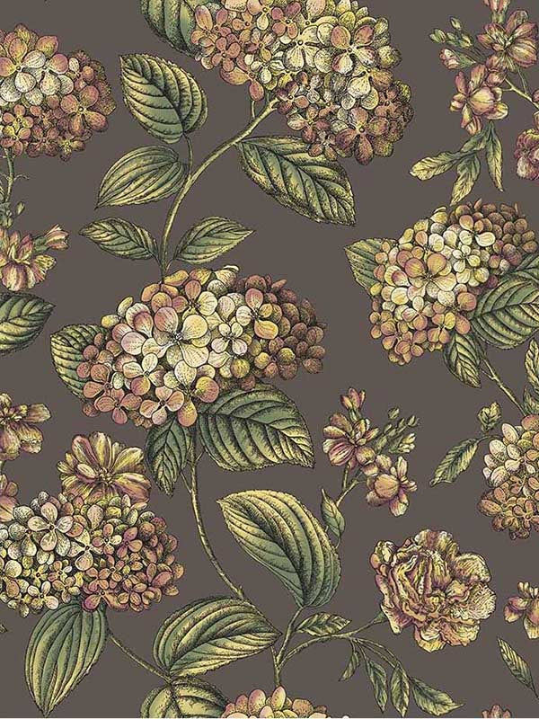Ramo Di Ortensia wallpaper in autumnal color - pattern number 123/8041.CS.0 - by Cole and Son in the Fornasetti Senza Tempo II collection