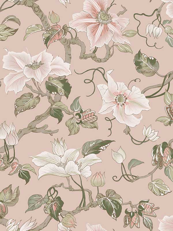 Marguerite Vine fabric in blush color - pattern number GT4511 - by Ronald Redding in the Classics collection