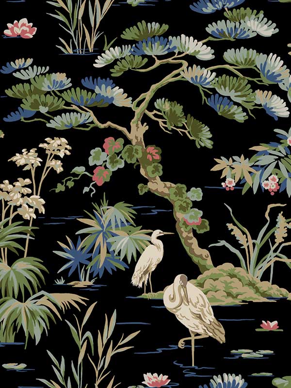 Bridgewater fabric in black color - pattern number GT4535 - by Ronald Redding in the Classics collection