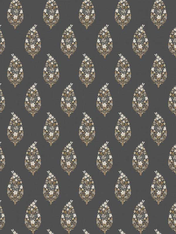 Paisley wallpaper in black color - pattern number RF7472 - by Rifle Paper Co in the Rifle Paper Co Third Edition collection
