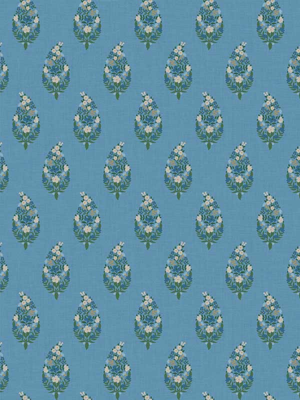 Paisley wallpaper in blue color - pattern number RF7473 - by Rifle Paper Co in the Rifle Paper Co Third Edition collection