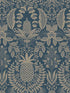 Pineapple Damask fabric in navy color - pattern number RF7486 - by Rifle Paper Co in the Rifle Paper Co Third Edition collection