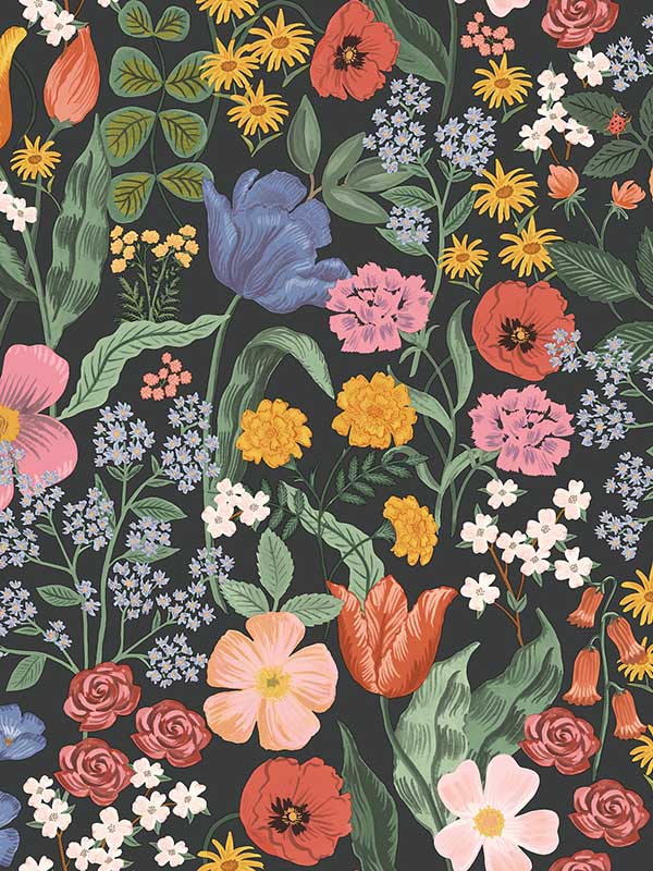 Blossom wallpaper in black color - pattern number RF7491 - by Rifle Paper Co in the Rifle Paper Co Third Edition collection