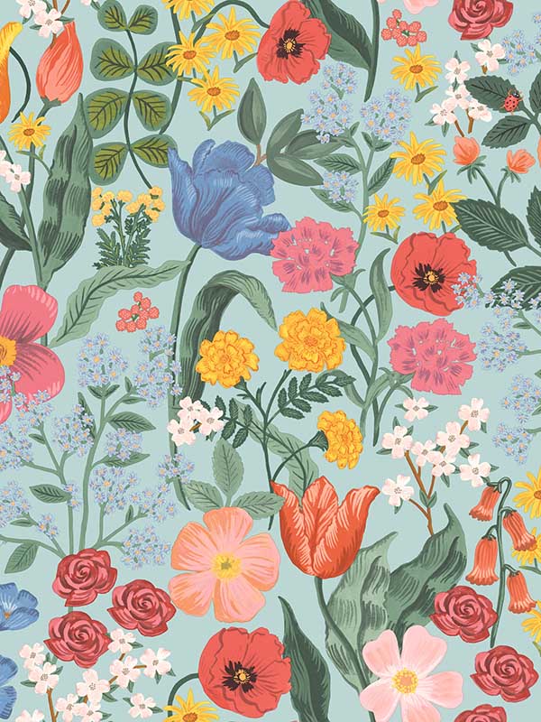 Blossom wallpaper in light blue color - pattern number RF7493 - by Rifle Paper Co in the Rifle Paper Co Third Edition collection