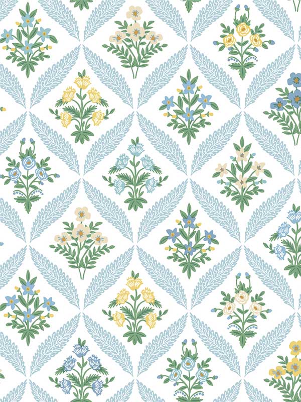Estee Garden fabric in blue color - pattern number RF7514 - by Rifle Paper Co in the Rifle Paper Co Third Edition collection