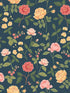 Roses wallpaper in navy color - pattern number RF7544 - by Rifle Paper Co in the Rifle Paper Co Third Edition collection