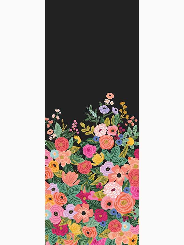 Garden Party 2 Panel mural in black color - pattern number RI5192M - by Rifle Paper Co in the Rifle Paper Co Third Edition collection