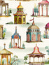 Follies wallpaper in plum color - pattern number FG093.H113.0 - by Mulberry Home in the Icons Wallpaper collection