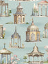 Follies wallpaper in aqua color - pattern number FG093.R104.0 - by Mulberry Home in the Icons Wallpaper collection