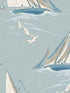Round The Island fabric in blue color - pattern number FG094.H101.0 - by Mulberry Home in the Icons Wallpaper collection