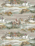 Morning Gallop fabric in grey sand color - pattern number FG097.A46.0 - by Mulberry Home in the Icons Wallpaper collection
