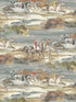 Morning Gallop fabric in blue sand color - pattern number FG097.H57.0 - by Mulberry Home in the Icons Wallpaper collection
