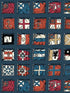 Naval Ensigns fabric in indigo red color - pattern number FG099.G103.0 - by Mulberry Home in the Icons Wallpaper collection