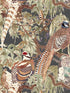 Game Birds fabric in charcoal color - pattern number FG101.A101.0 - by Mulberry Home in the Icons Wallpaper collection